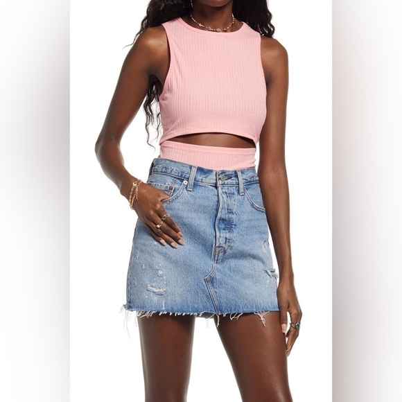 bp Tops - NWT BP. Cutout Tank Top in Pink Flamingo